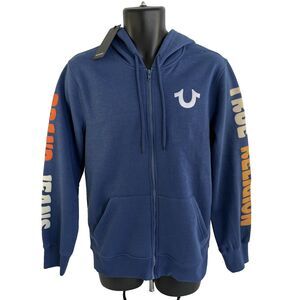 New Mens True Religion Coaster Raglan Zip Up Hoodie Jacket Sz S NWT Blue